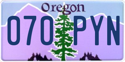 OR license plate 070PYN