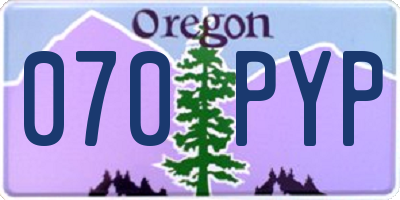 OR license plate 070PYP