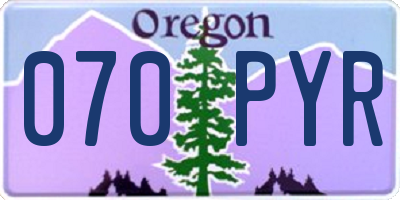 OR license plate 070PYR