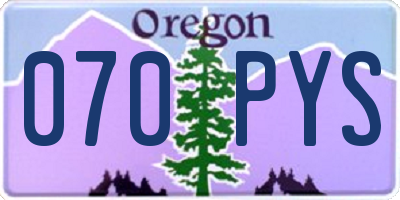 OR license plate 070PYS