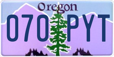 OR license plate 070PYT