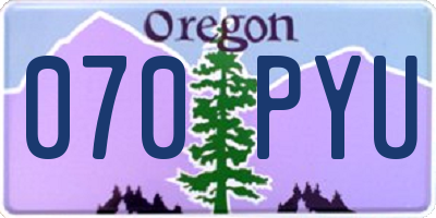 OR license plate 070PYU