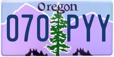 OR license plate 070PYY