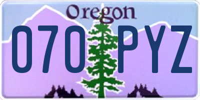 OR license plate 070PYZ