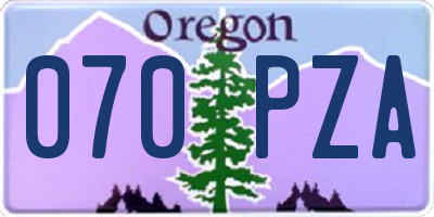 OR license plate 070PZA