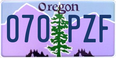 OR license plate 070PZF