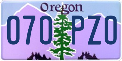 OR license plate 070PZO