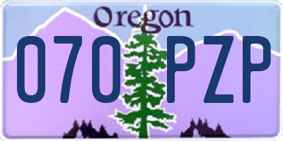 OR license plate 070PZP