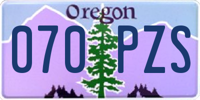 OR license plate 070PZS