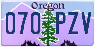 OR license plate 070PZV