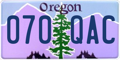 OR license plate 070QAC