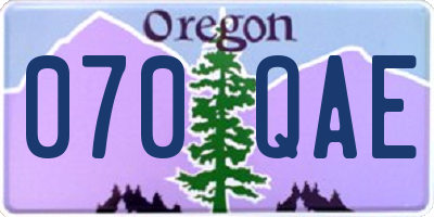 OR license plate 070QAE