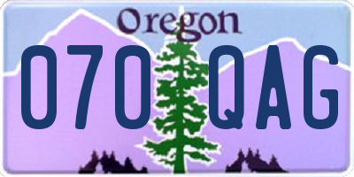 OR license plate 070QAG