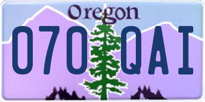 OR license plate 070QAI