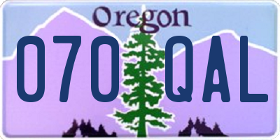 OR license plate 070QAL
