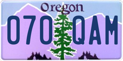 OR license plate 070QAM