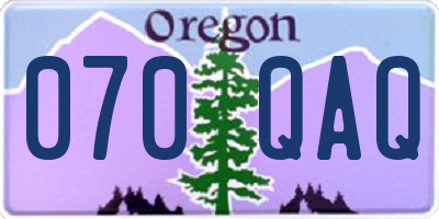 OR license plate 070QAQ