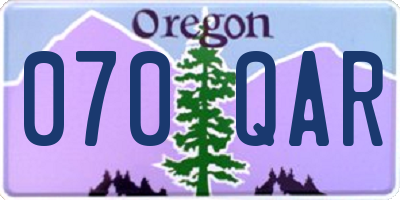 OR license plate 070QAR
