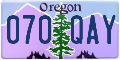 OR license plate 070QAY