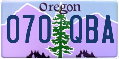 OR license plate 070QBA