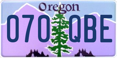 OR license plate 070QBE