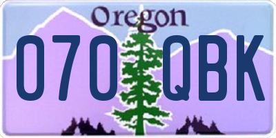 OR license plate 070QBK
