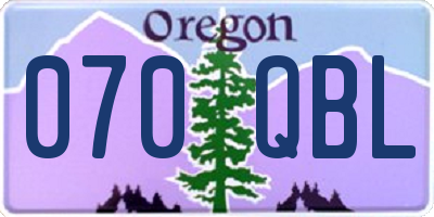 OR license plate 070QBL