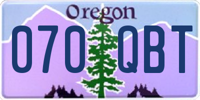 OR license plate 070QBT