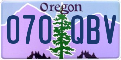 OR license plate 070QBV