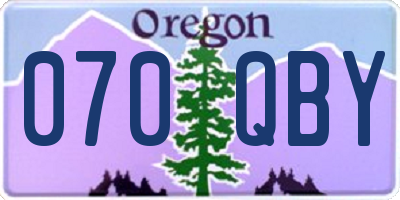 OR license plate 070QBY