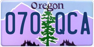 OR license plate 070QCA