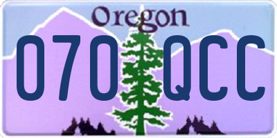 OR license plate 070QCC