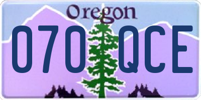 OR license plate 070QCE