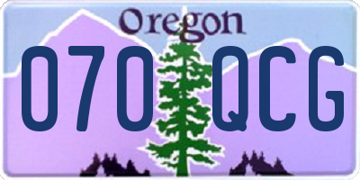 OR license plate 070QCG