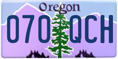 OR license plate 070QCH