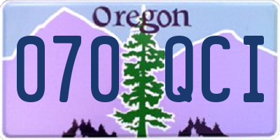 OR license plate 070QCI