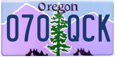 OR license plate 070QCK