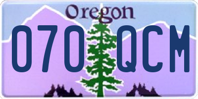 OR license plate 070QCM