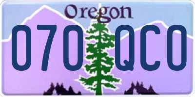 OR license plate 070QCO