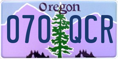 OR license plate 070QCR