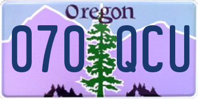 OR license plate 070QCU