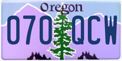 OR license plate 070QCW
