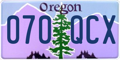 OR license plate 070QCX