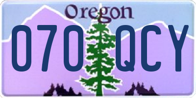 OR license plate 070QCY