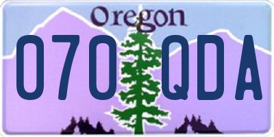 OR license plate 070QDA