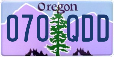 OR license plate 070QDD