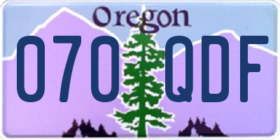 OR license plate 070QDF