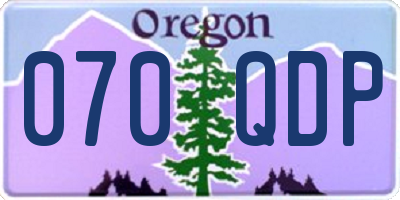 OR license plate 070QDP