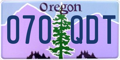 OR license plate 070QDT