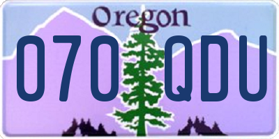 OR license plate 070QDU
